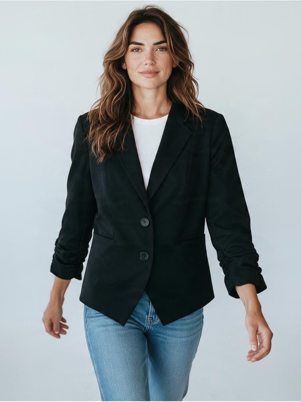 EXPRESS Women’s 2 Black Ruffle Cuff Suit Jacket